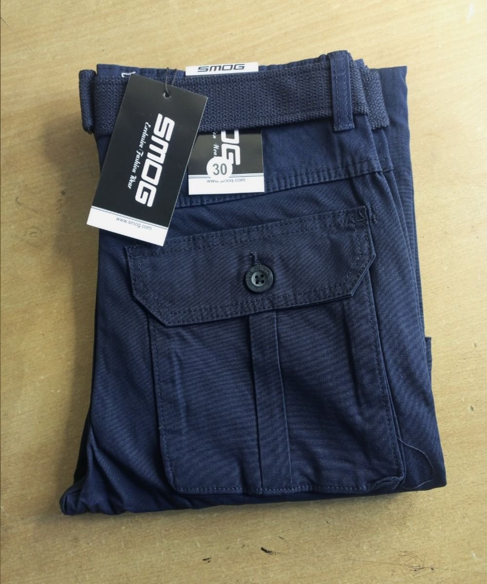 Twill Casual Premium Navyblue Cargo Mobile Pant For Men's