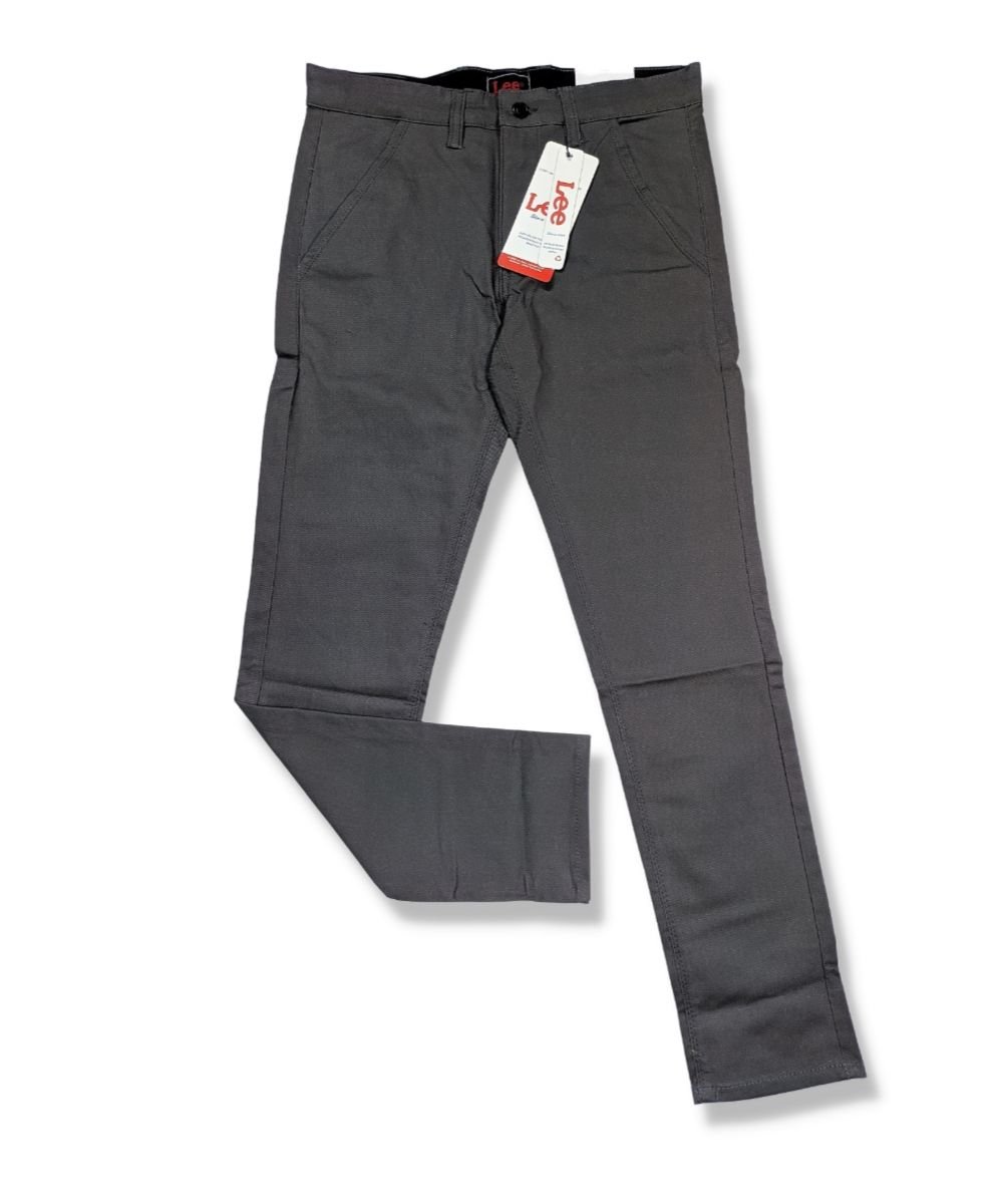 Men's Slimfit Cotton ( China ) Gray Gabardine Pant