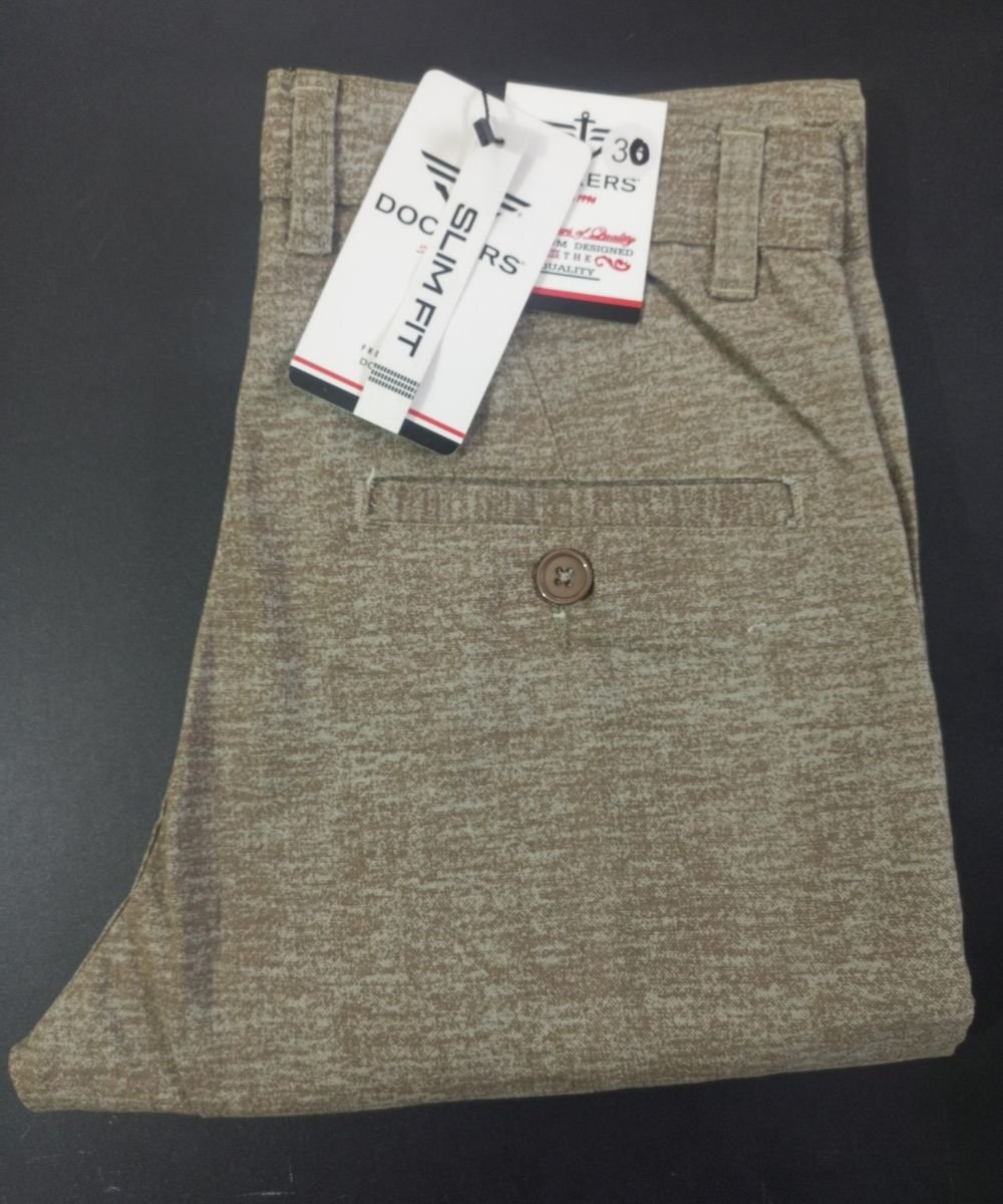 Men's Cotton-Stretch Slimfit Premium (Brown) Gabardine Pant