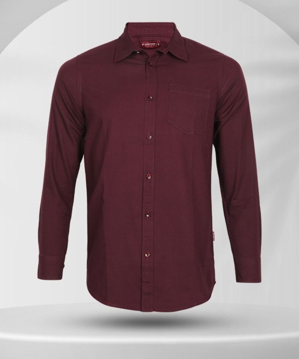 Oxford Cotton Purple Full Sleeve Shirt For Men's