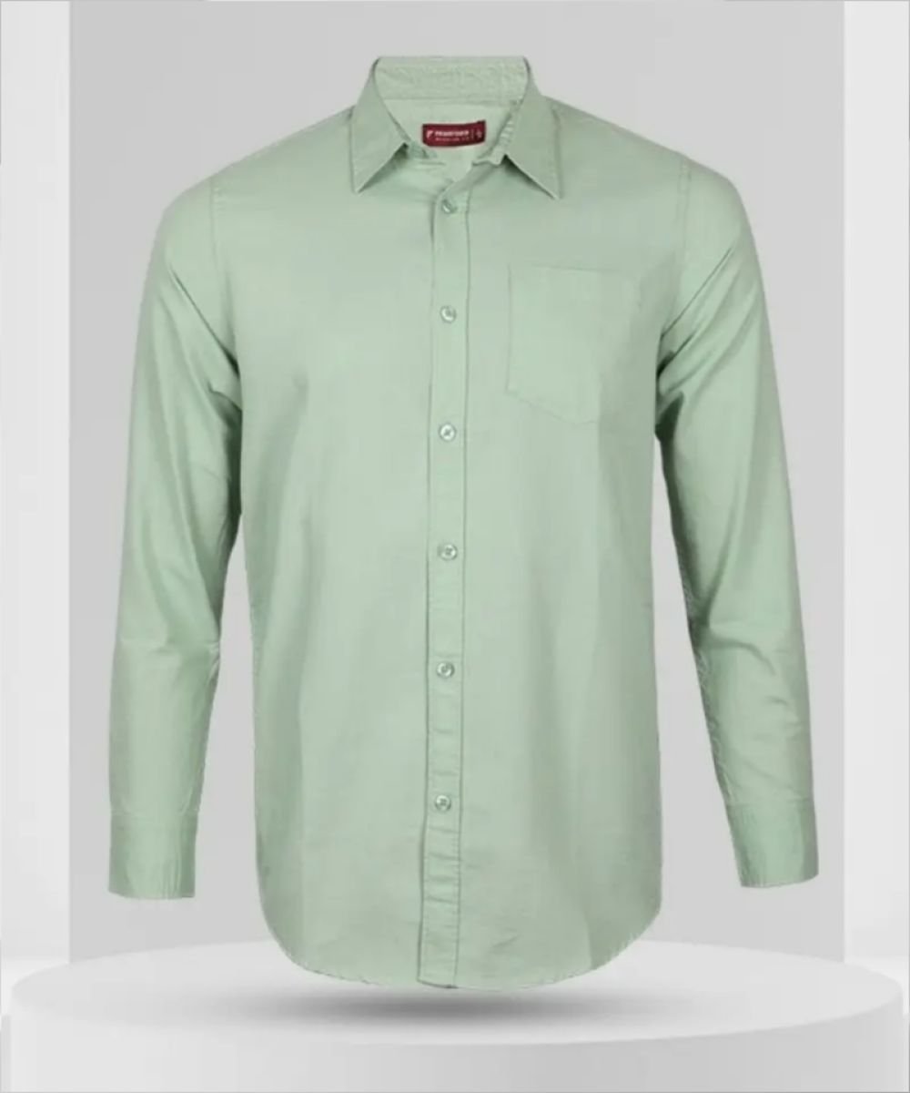 Oxford Cotton Lemon Full Sleeve Shirt For Men's (Pocket)