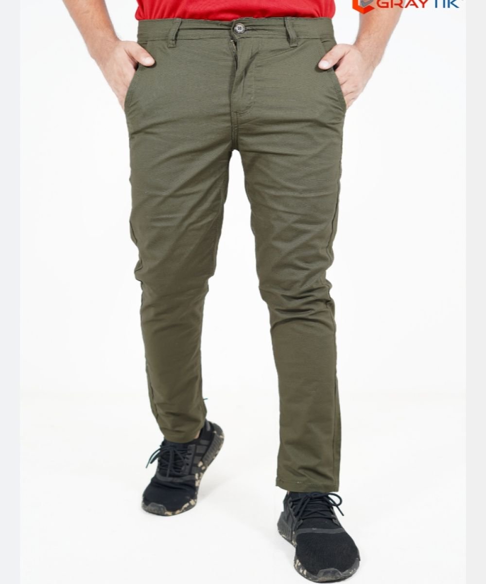 Exclusive Stretchable Olive Color Gabardine Pant For Men's