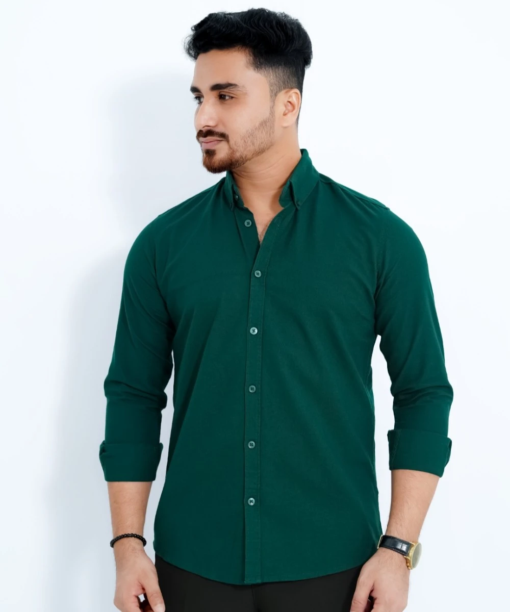 Men’s Standard Oxford Cotton Button-Down Shirt In Sea Green