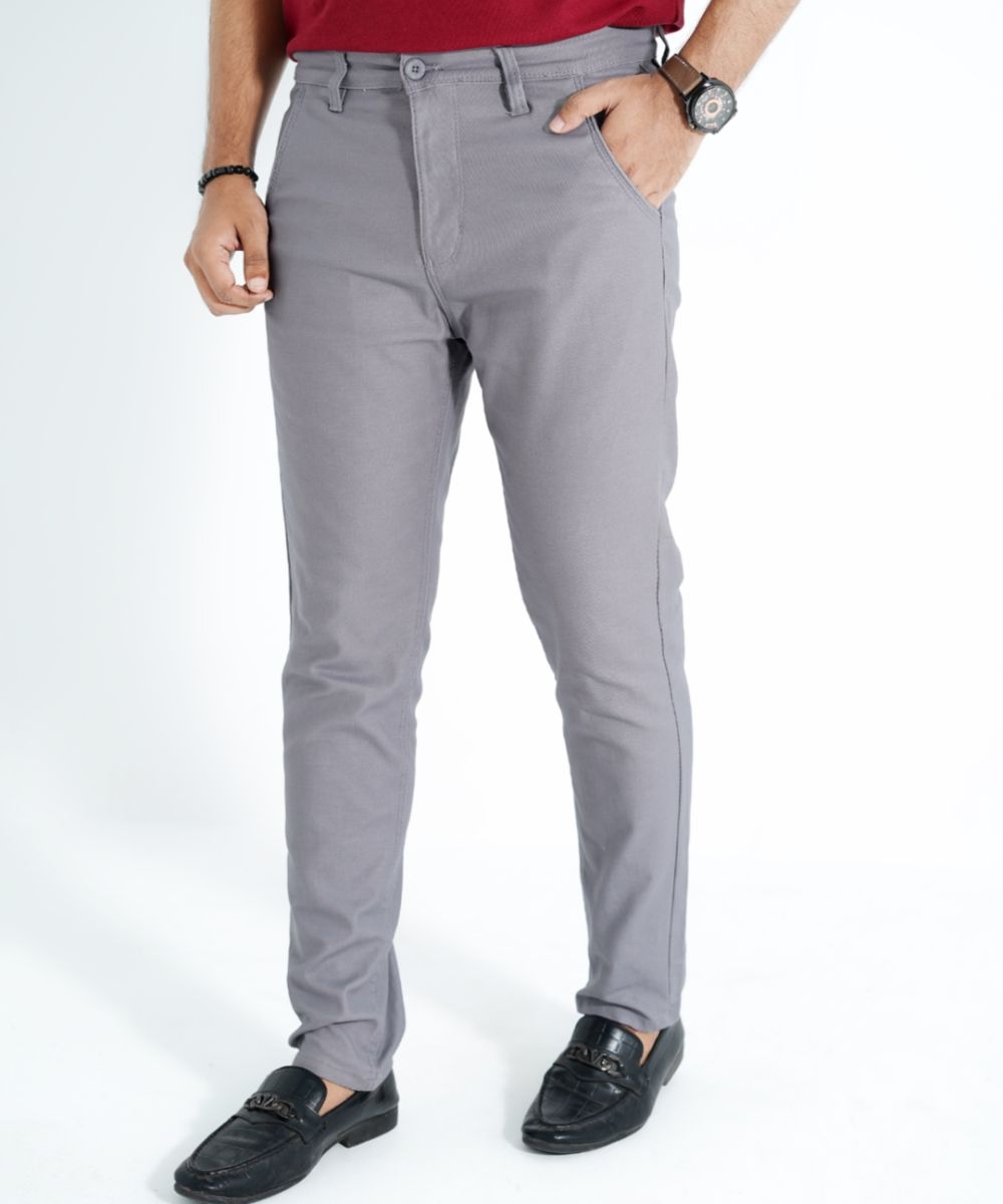 Men’s Gray Superior Durable, Comfortable Standard Fit Gabardine Pant