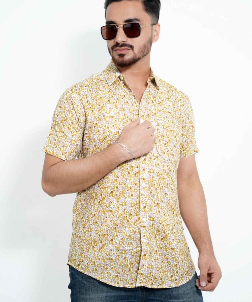 Exclusive Cotton Half Sleeve Print Shirt For Men's