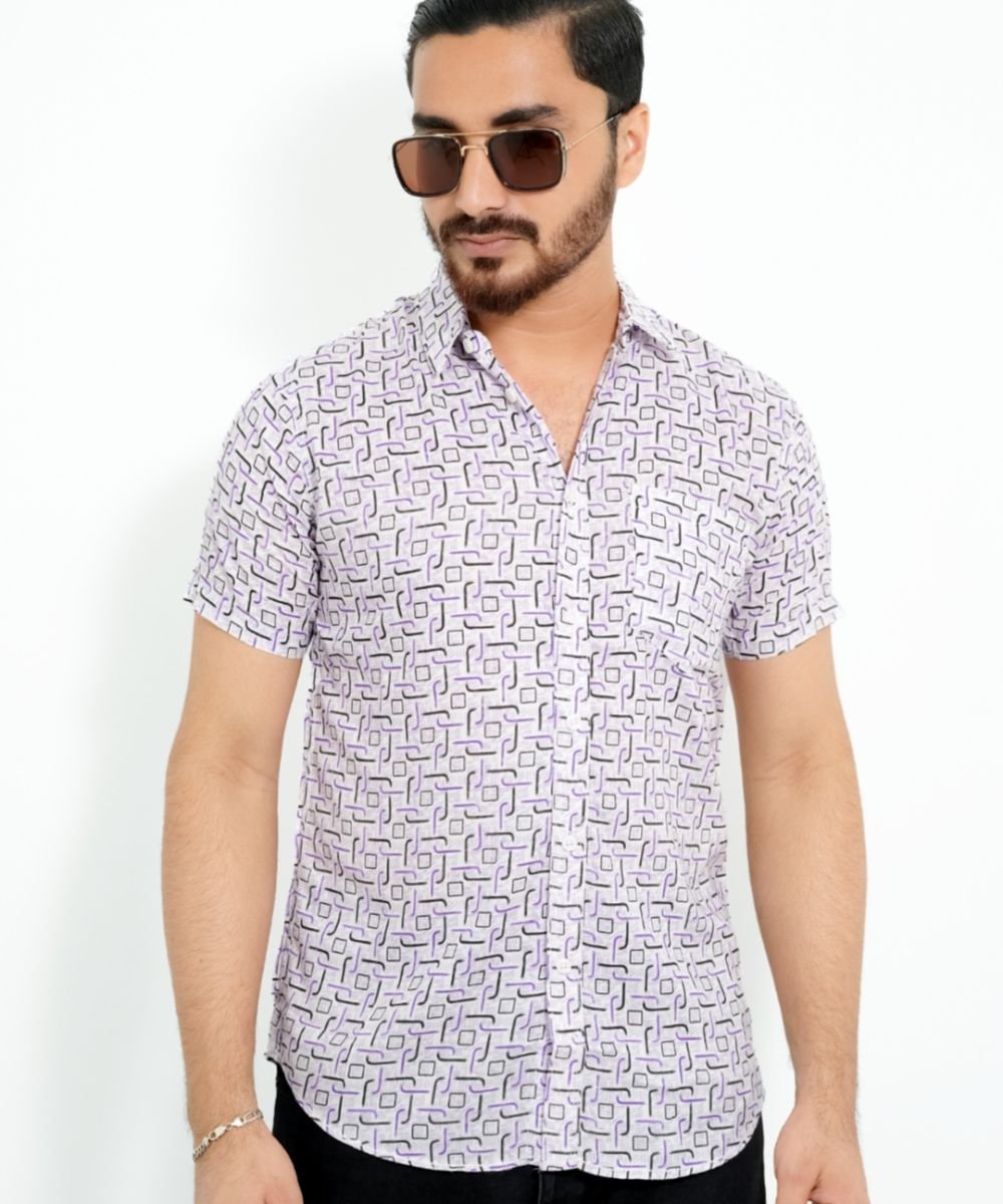 Exclusive Cotton Half Sleeve Print Shirt For Men's