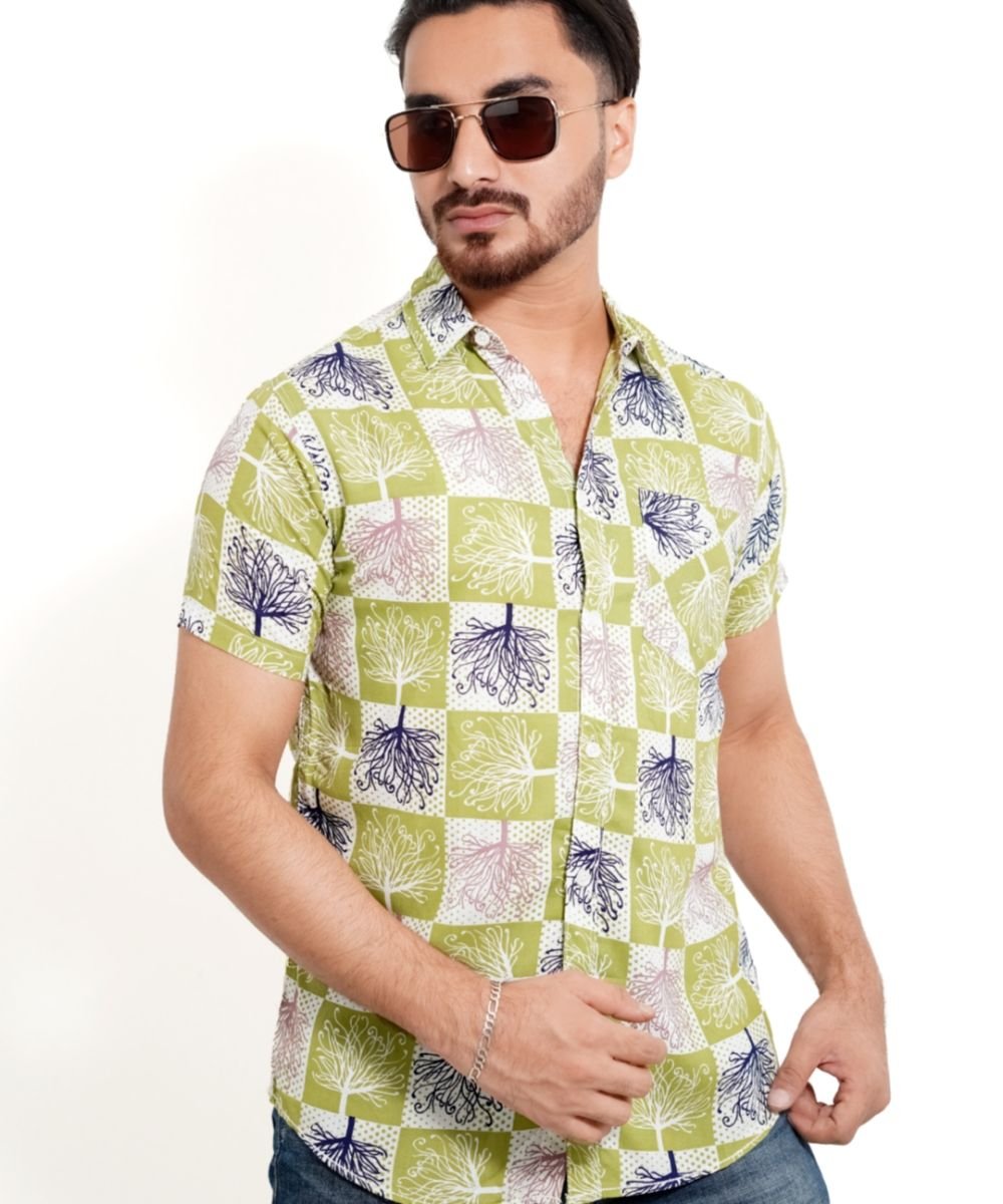 Exclusive Cotton Half Sleeve Print Shirt For Men's