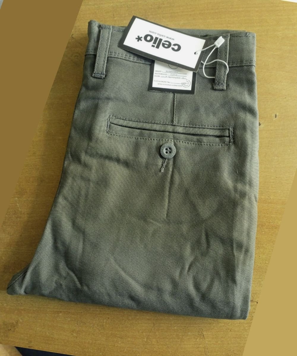 Men's Light Gray Cotton Stretchable Gabardine Pant