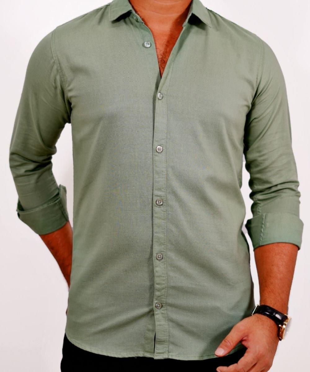 Oxford Cotton Lemon Color Full Sleeve Shirt For Men's