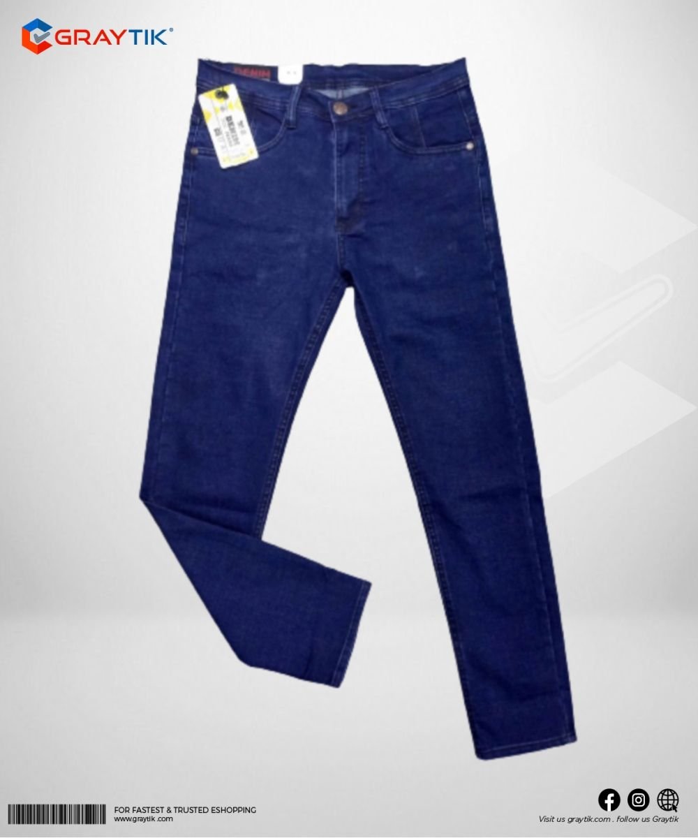 Men's Pure Dark Blue Stretchable Denim Pant