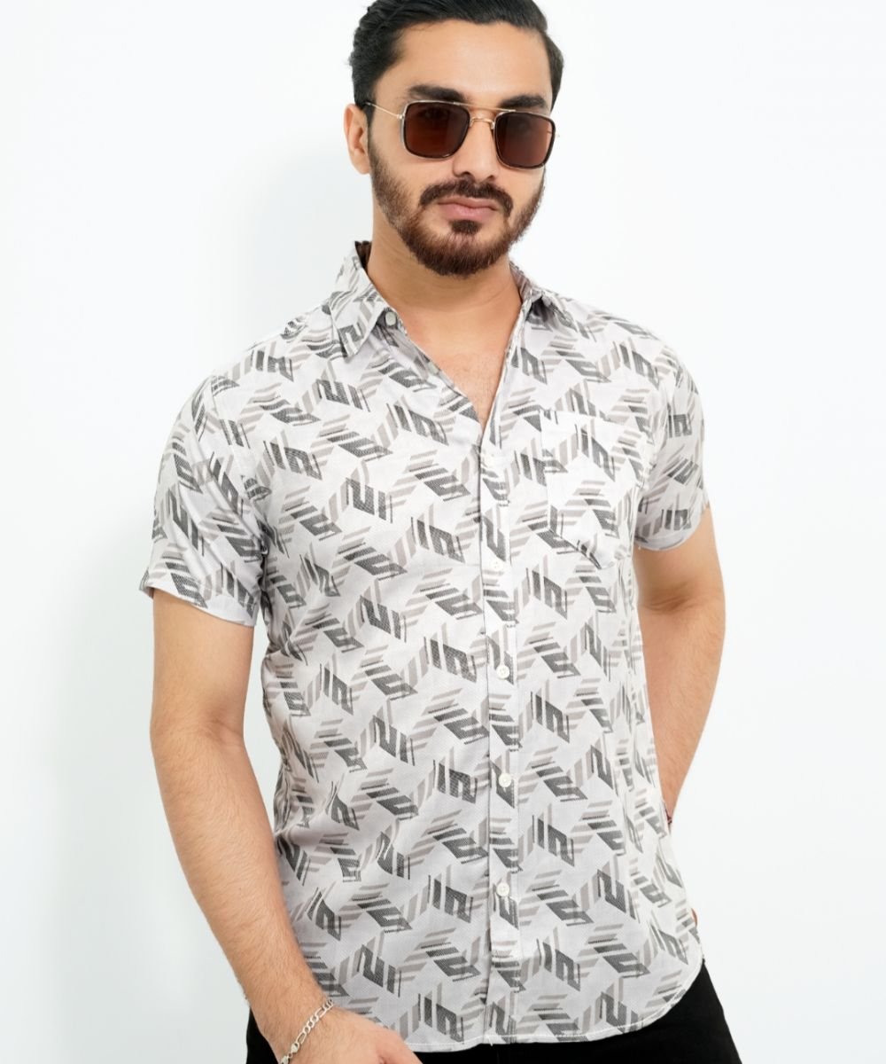 Exclusive Cotton Half Sleeve Print Shirt For Men's