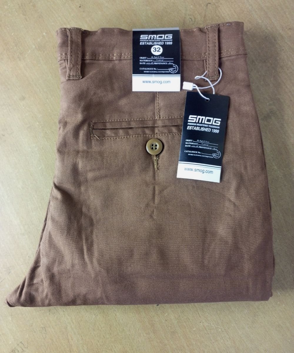 Men's Light Brown Stretchable Soft Formal Slim Fit Gabardine Pant