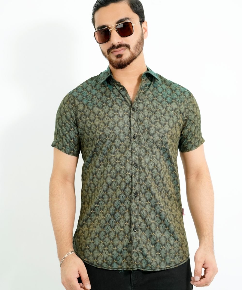 Exclusive Cotton Half Sleeve Print Shirt For Men's