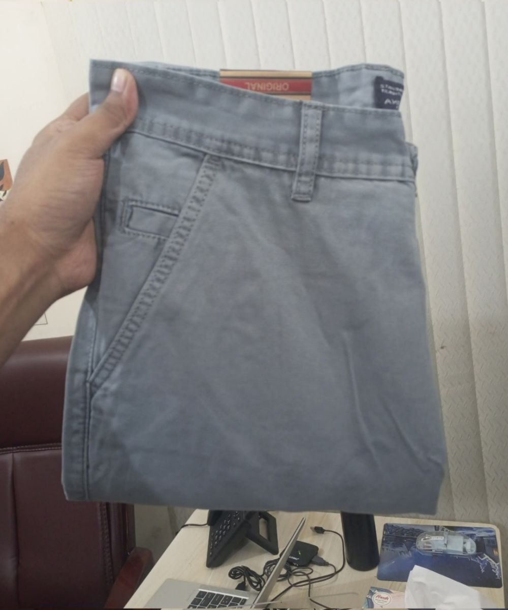 Light Gray American Eagle Muster Copy Standard Non Stretchable Gabardine Pant For Men's