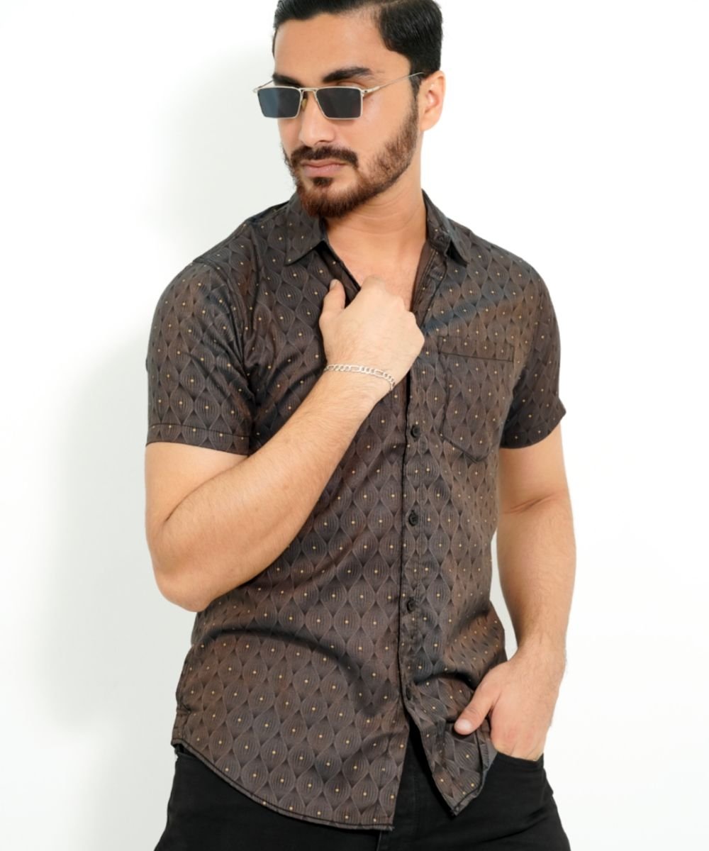 Exclusive Cotton Half Sleeve Print Shirt For Men's