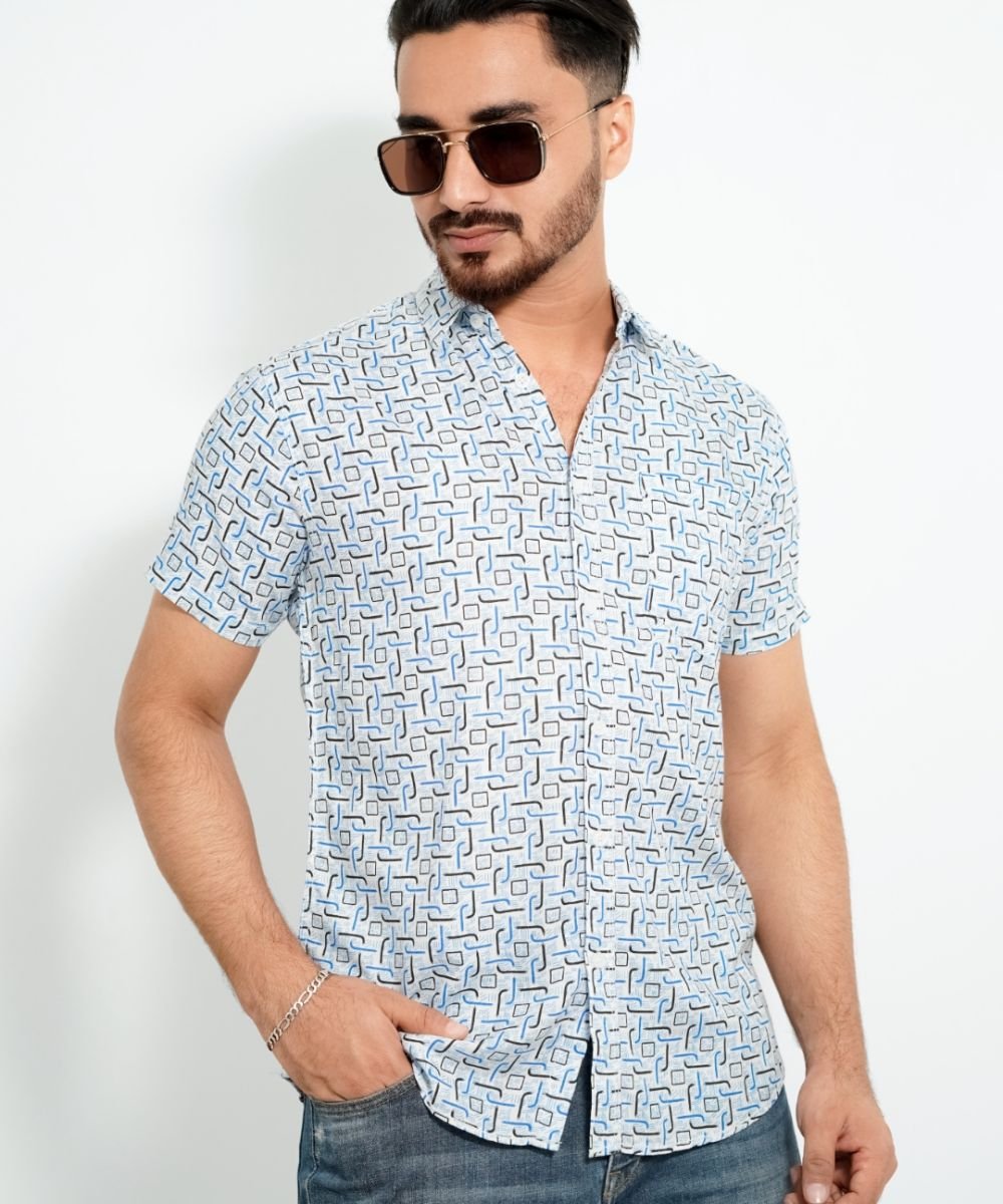 Exclusive Cotton Half Sleeve Print Shirt For Men's