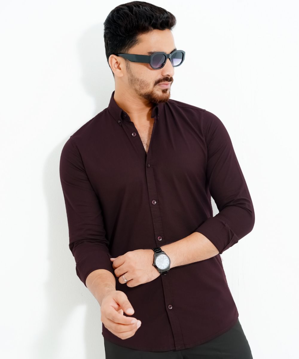 Men’s Standard Oxford Cotton Button-Down Shirt In Coffee