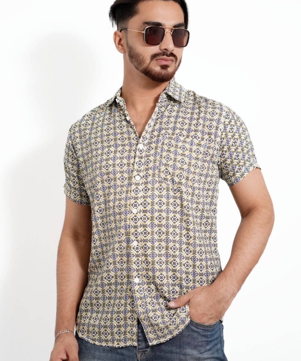 Exclusive Cotton Half Sleeve Print Shirt For Men's