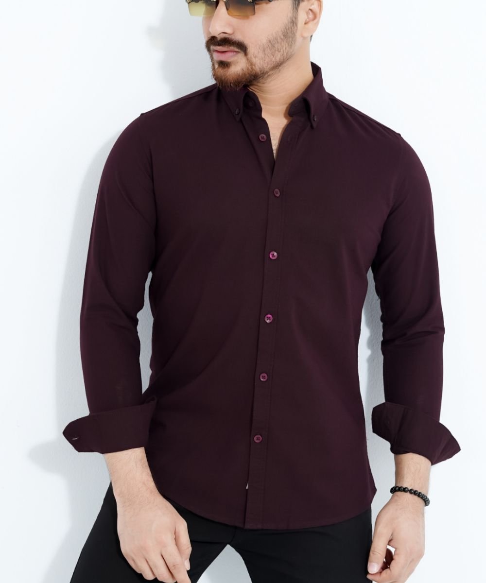 Signature Coffee Oxford Shirt For Men's