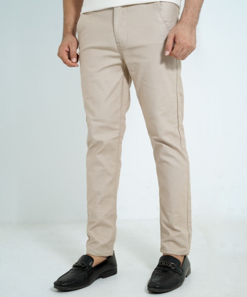 Premium Stretchable Offwhite Gabardine Pant For Men's