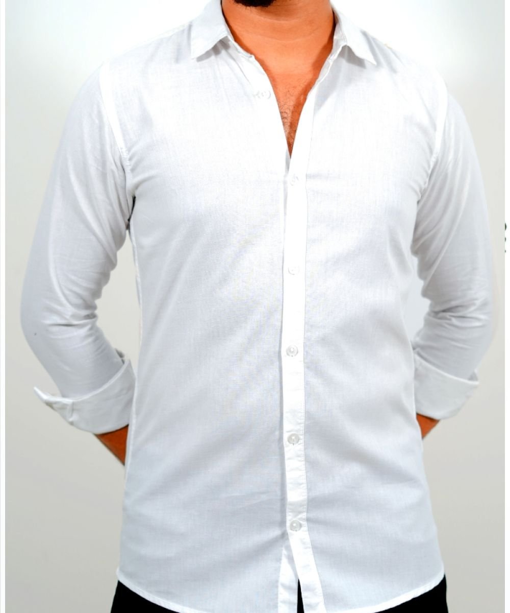 Oxford Cotton White Full Sleeve Shirt For Men's