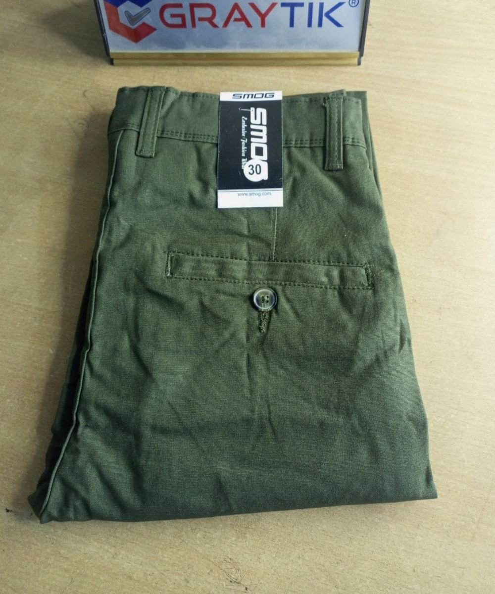 Men's Exclusive Dark Olive Cotton Gabardine Pant