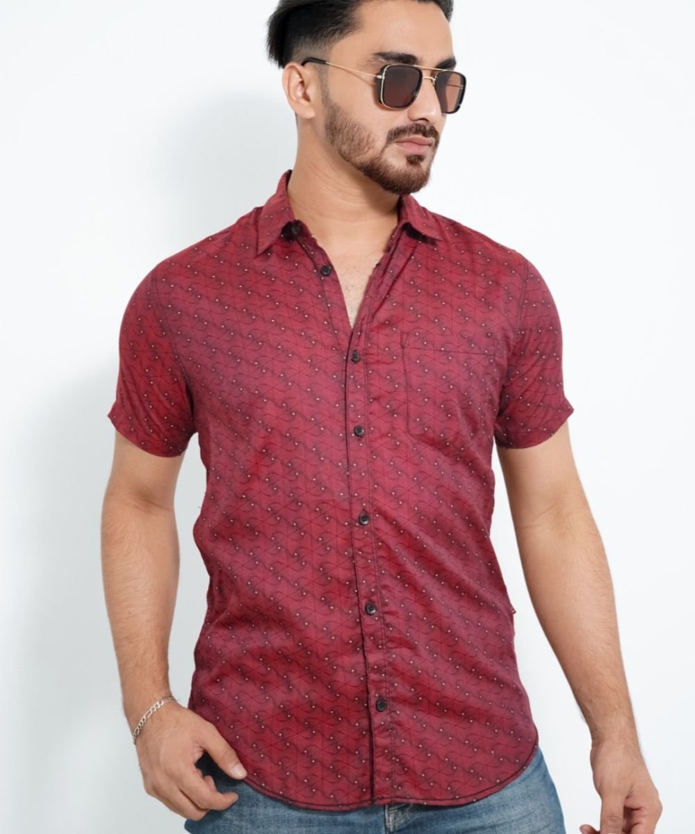 Exclusive Cotton Half Sleeve Print Shirt For Men's