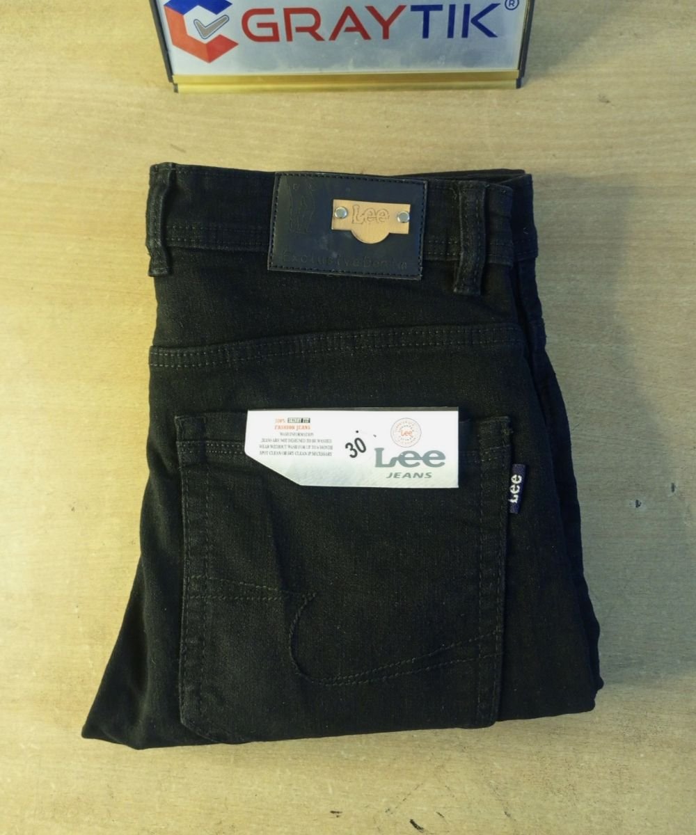 Exclusive Pure Black Lee Denim Pant For Men's