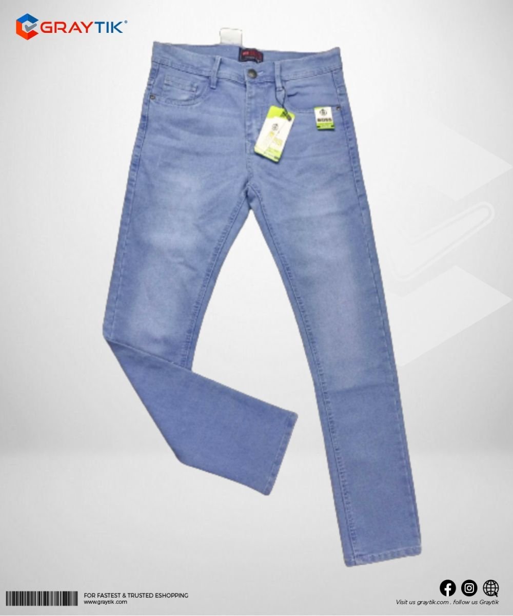 Men's Light Blue Stretchable Denim Pant