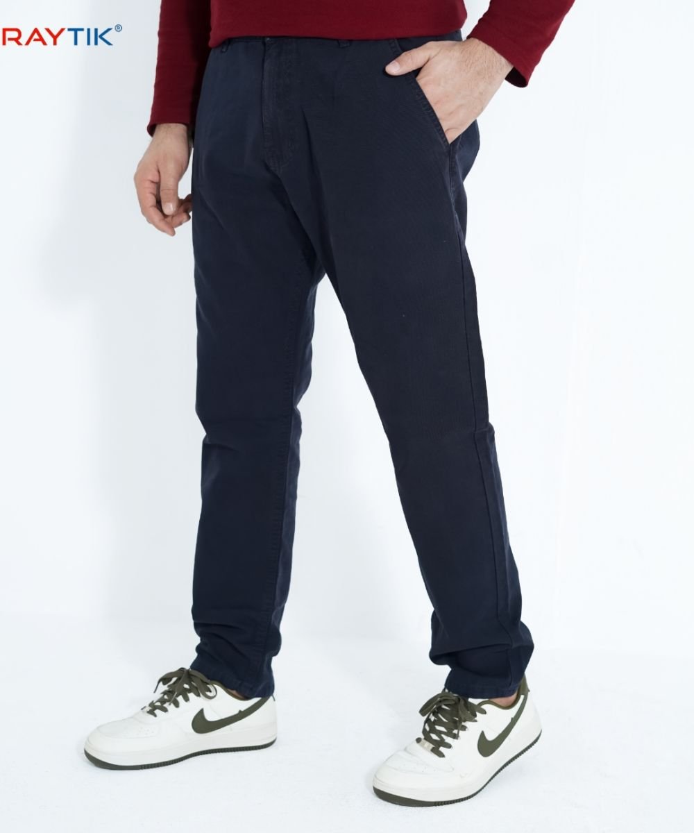 Dark Navy American Eagle Muster Copy Standard Non Stretchable Gabardine Pant For Men's