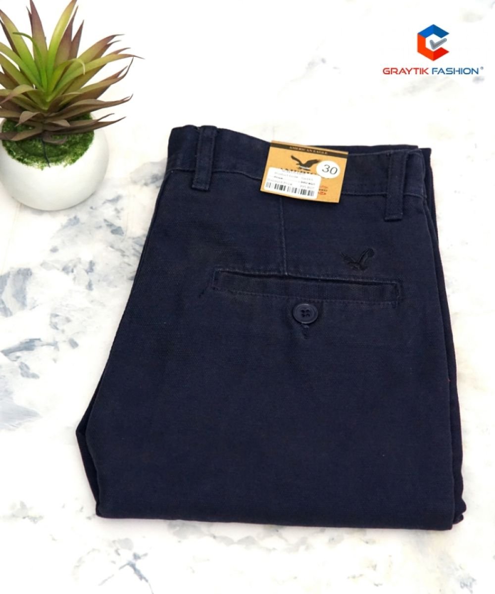 Men's Non-Stretchable Soft Dark Navyblue Gabardine Pant