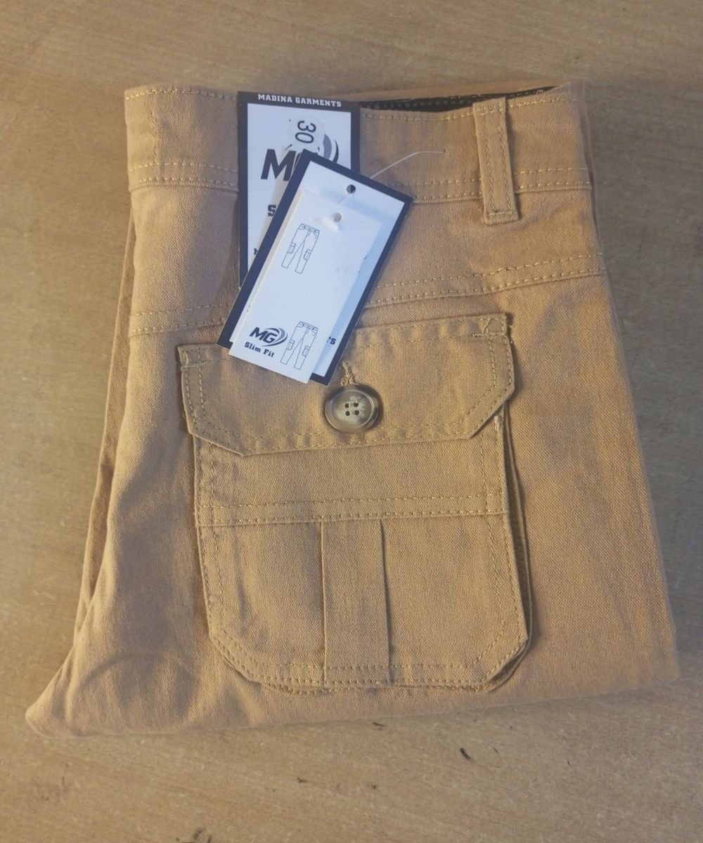 Twill Casual Light Brown Cargo Pant For Men's